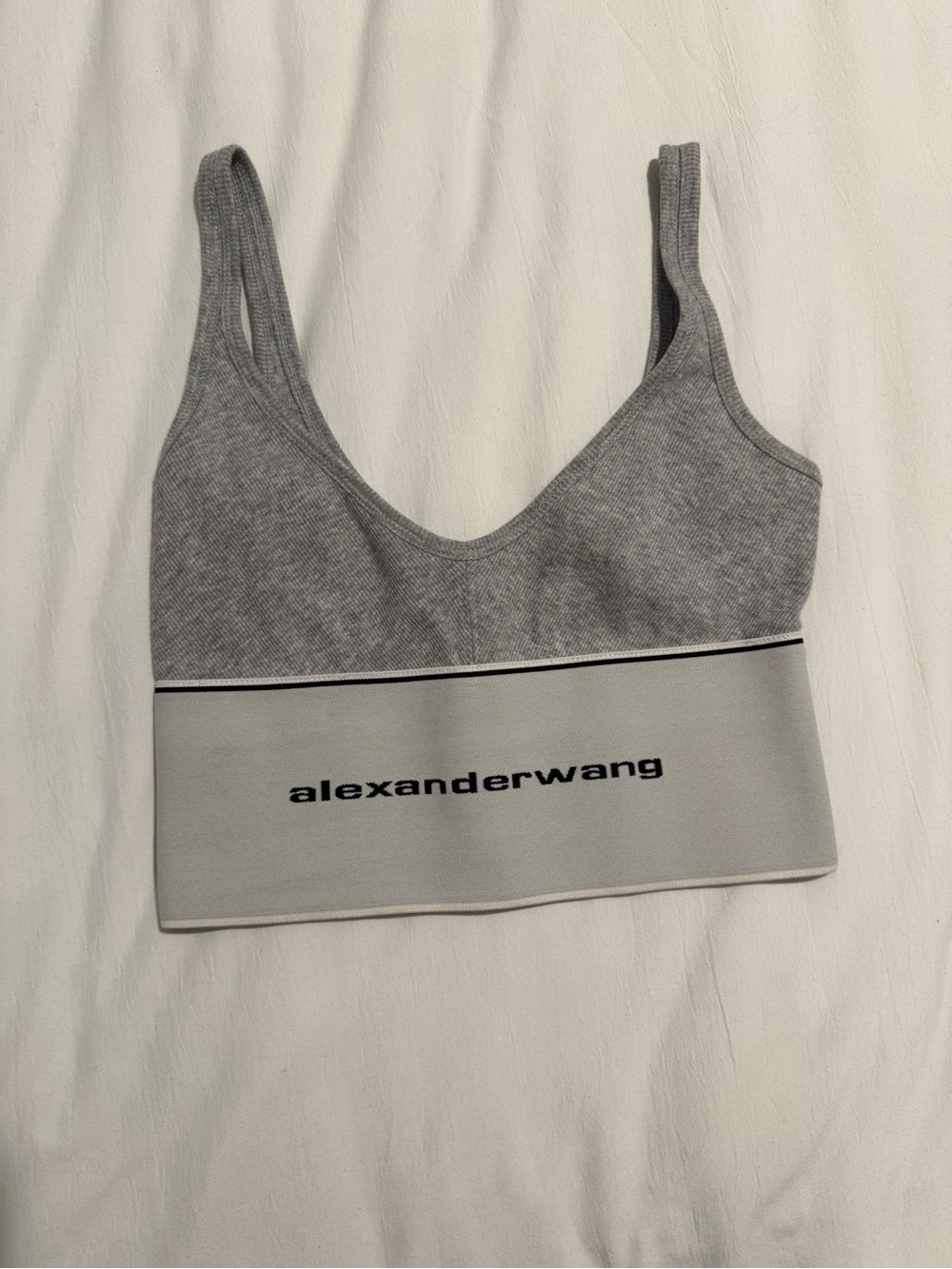 Alexander Wang Light Grey Logo Sports Bralette